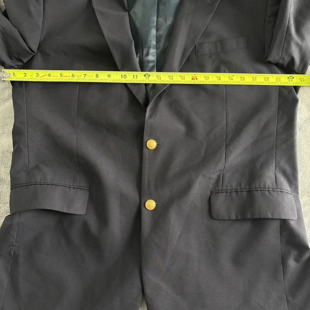 JoS A. Banks Mens 46L‎ Navy Wool Blazer Sport Jacket Gold Buttons Classic Fit
